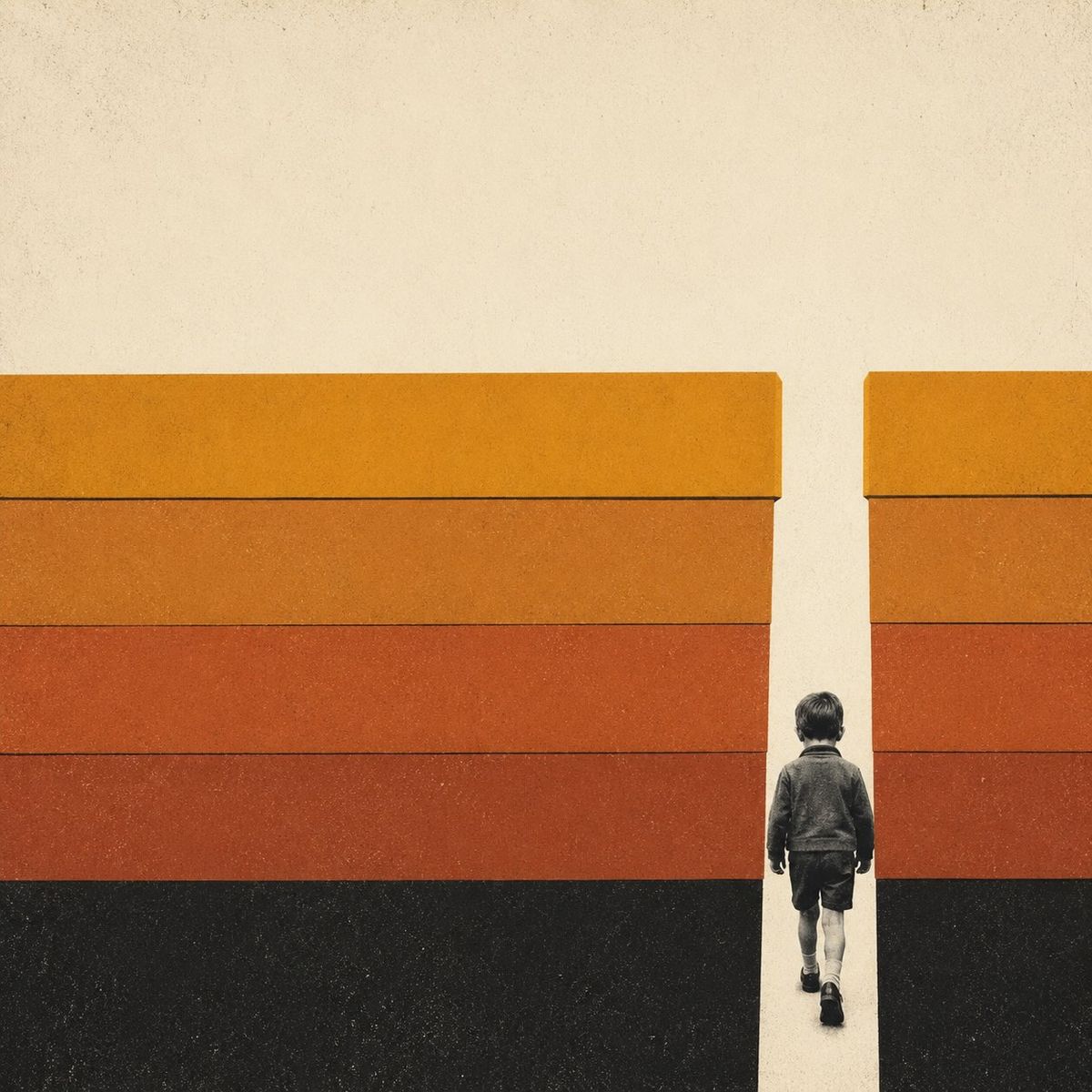 Saul Bass-style poster evoking each generation rediscovering history through the media format of its time.